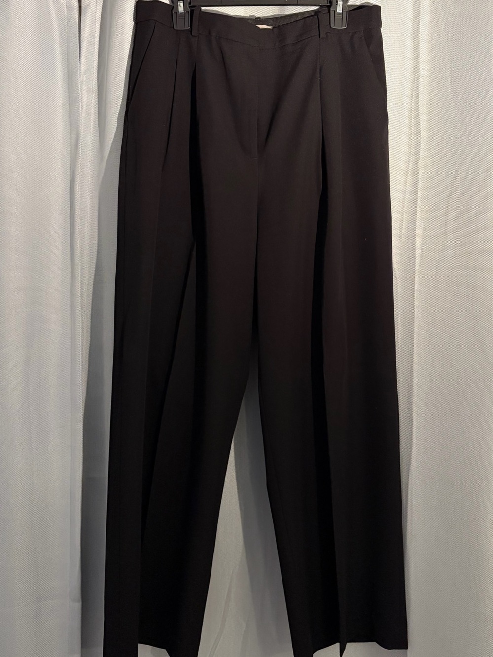 H&M Black Pleated Straight Leg Dress Pants Size 12